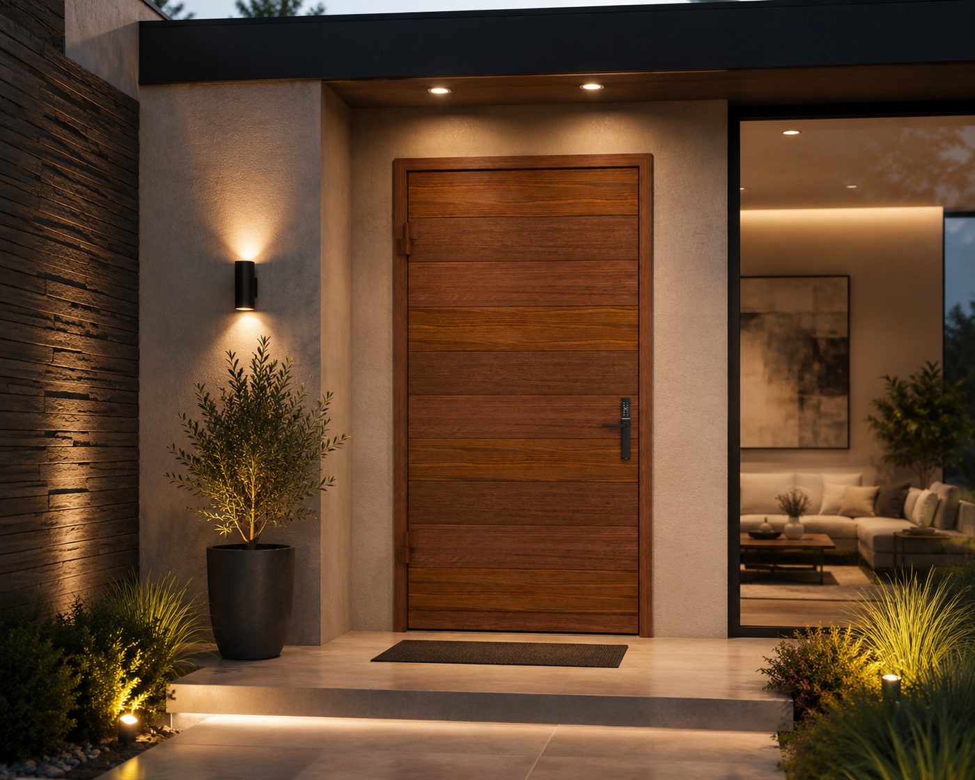 Puerta monumental de aluminio Perfiletto en residencia de lujo